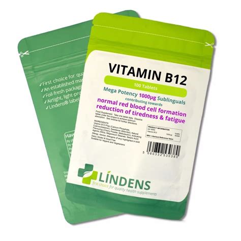 Vitamin B12 1000mcg 100 Sublingual Tabs