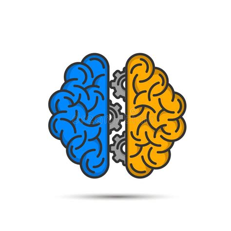 Brain Thinking Gear On The White Background Vector Illustration Stock