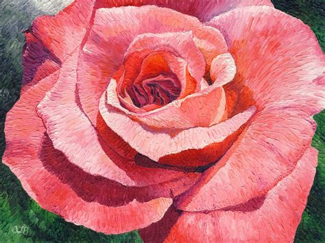 Audras Oil Paintings Pink Rose Ii 2010 9 X 12