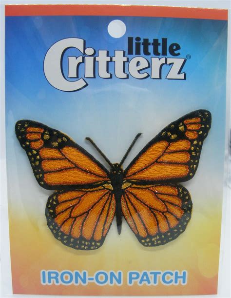 Little Critterz Embroidered Iron On Animal Patch Monarch Butterfly