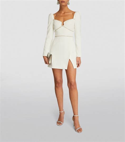 Womens Self Portrait White Embellished Mini Dress Harrods Uk