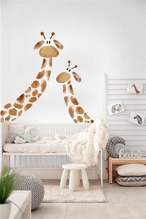 Kids Wall Decal Nursery Giraffe Wall Sticker Animals Decal Etsy