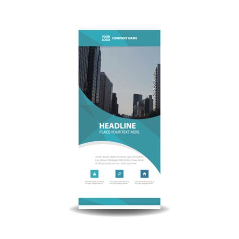 Blue Business Roll Up Banner Flat Design Template | Design template, Design, Banner template