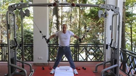 Russias Putin And Medvedev Work Out Together Bbc News