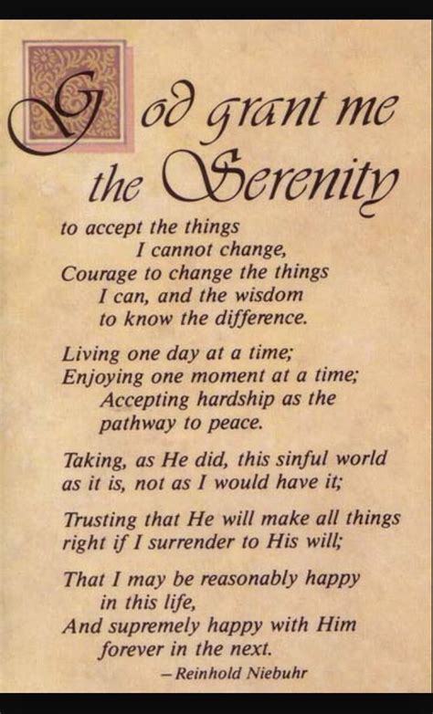 Serenity Prayer Long Version Serenity Quotes Quotes Words