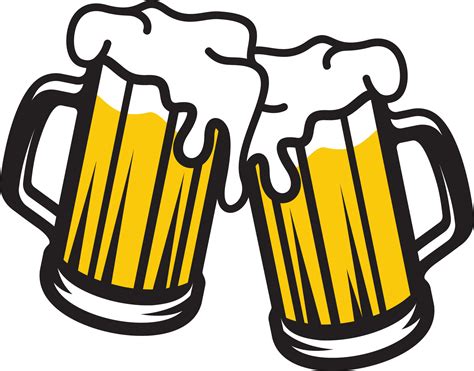Vector Illustration Of The Beer Mugs Toasting Vector Art At