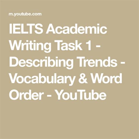 IELTS Academic Writing Task 1 Describing Trends Vocabulary Word