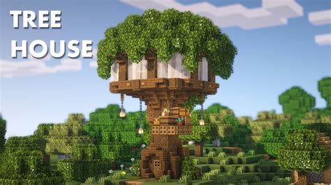 minecraft how to build a treehouse tutorial youtube