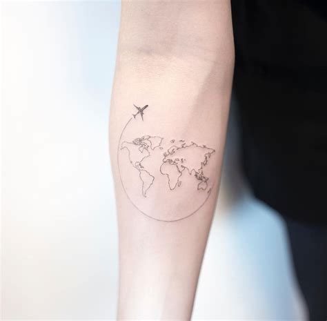 Cool World Map Tattoos Designs Geography Continent Tattoo Ideas Part