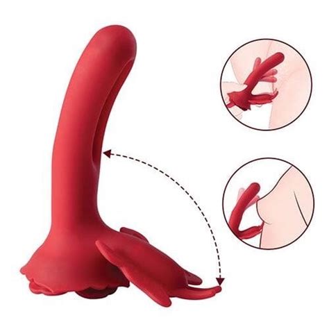 Layla Rosy Flapping Remote Controlled G Spot Vibrator With Butterfly Clit Stimulator Red Sex