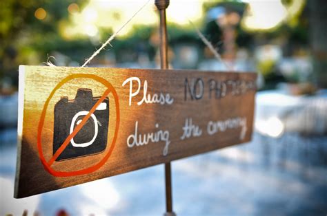 No Photography Ceremony Sign