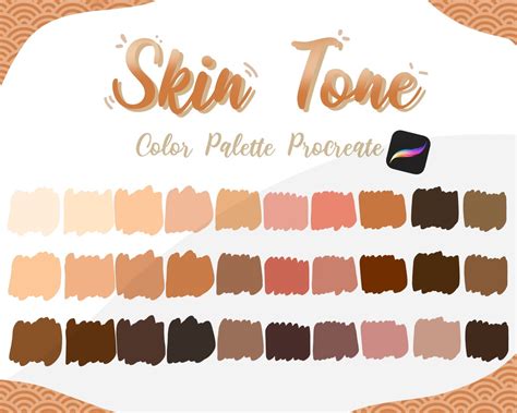Skin Tone Procreate Color Palette Instant Download Etsy