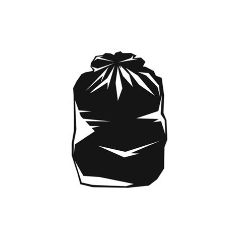 Trash Bags Vector Design Images Black Trash Bag Icon Simple Style
