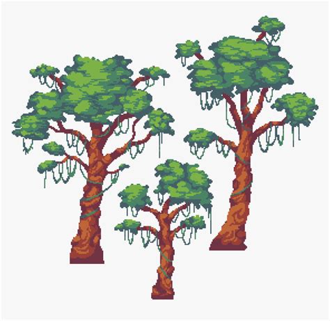 Preview Jungle Tree Pixel Art Hd Png Download Kindpng