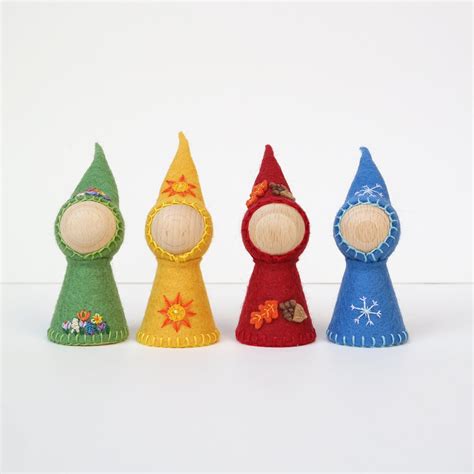 Waldorf Inspired Season Gnomes With Replaceable Month Cloaks Etsy