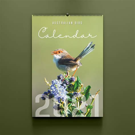 2021 Calendar Wildlife Calendar Bird Poster Bird Watching Wren Etsy
