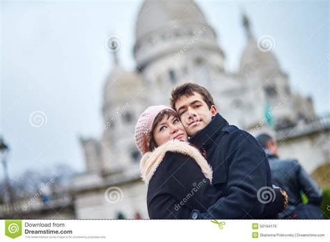 Romantic Couple On Montmartre In Paris Stock Image Image Of People