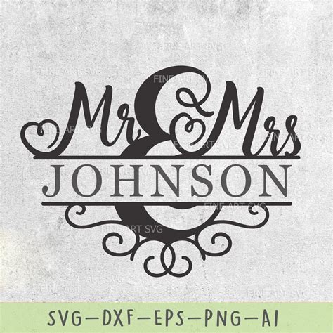 Mr And Mrs Svg Design Wedding Svg Mr And Mrs Split Monogram Etsy UK