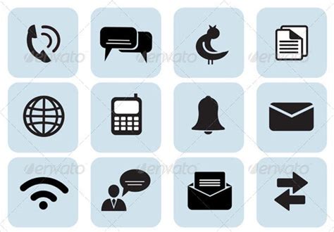 9 Set Of Communication Icons Free Sample Example Format Download