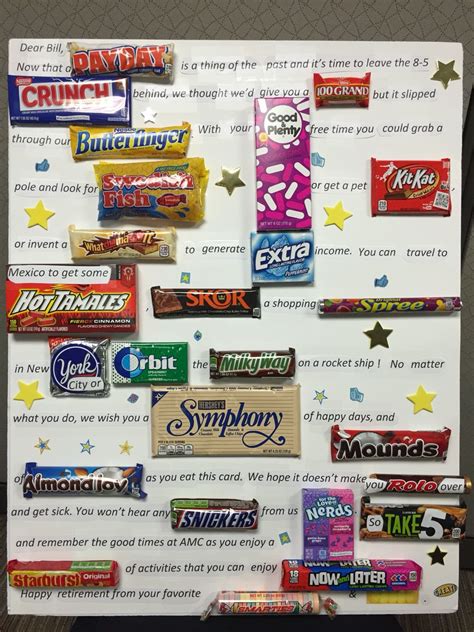 Printable Retirement Candy Bar Poster Gift Or Co Worker Artofit