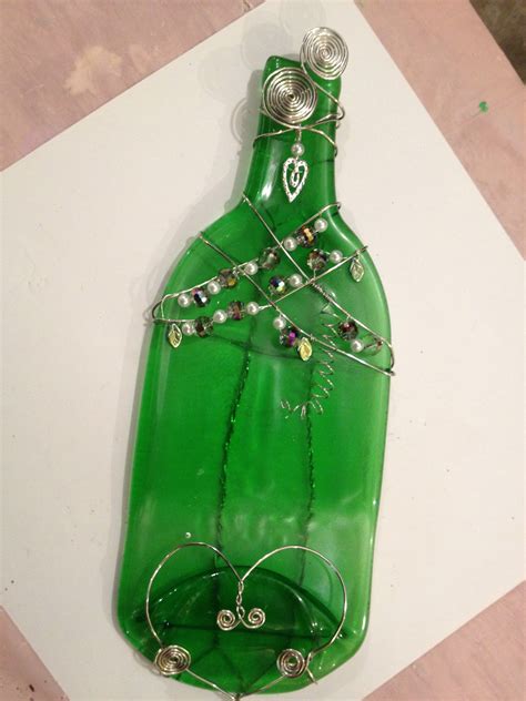 Melted Wine Bottle With Bling Made At Your Fired Creations Melted