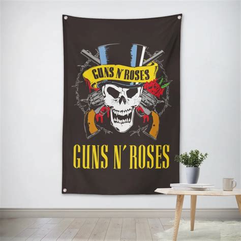 Guns N Roses Rock Band Hanging Art Waterproof Cloth Polyester Fabric