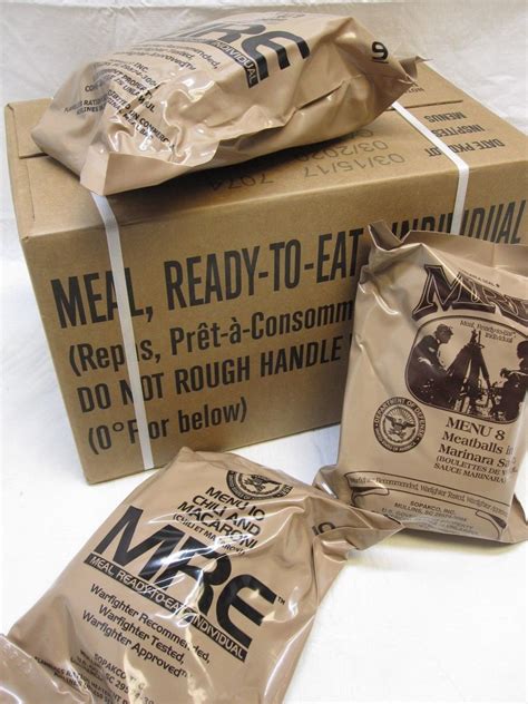 Hot meal kit has been specially developed to allow you to eat on the go or when there are no cooking facilities available. FRESH NEW MEALS READY TO EAT MRE CASE A MENU 1-12 MREs ...