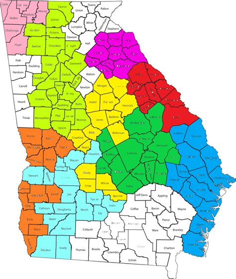 Atlanta Georgia Counties Surrounding Service Area Map Serving Metro