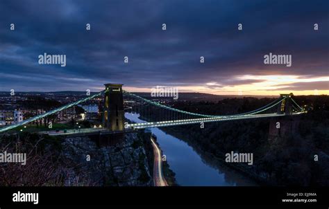 Winter Sunset At Brunels Clifton Suspension Bridge Bristol This