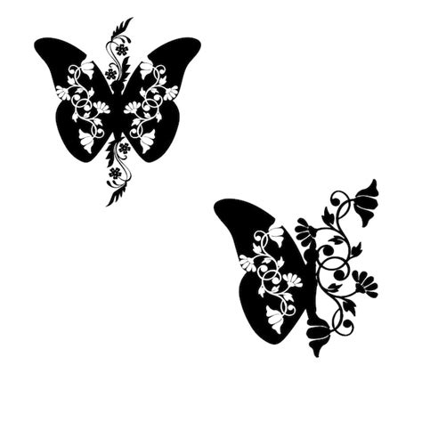 Diseño De Mariposas Mariposas Y Flores Vector Premium