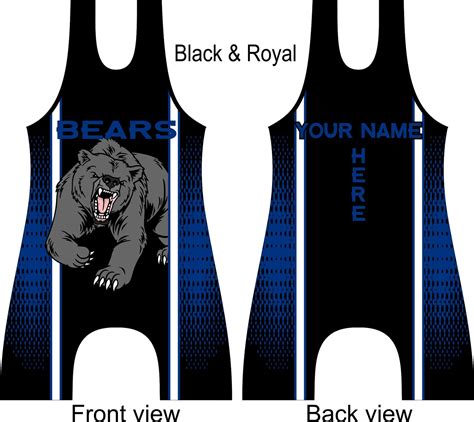 Bear Mascot Wrestling And Lifting Singlet In Many Colors