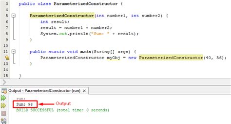 How To Add Two Numbers Using Parameterized Constructor In Java