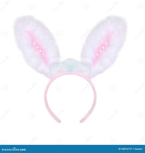 Fluffy Pink Rabbit Ears On A White Stock Image Image Of Gear Decor