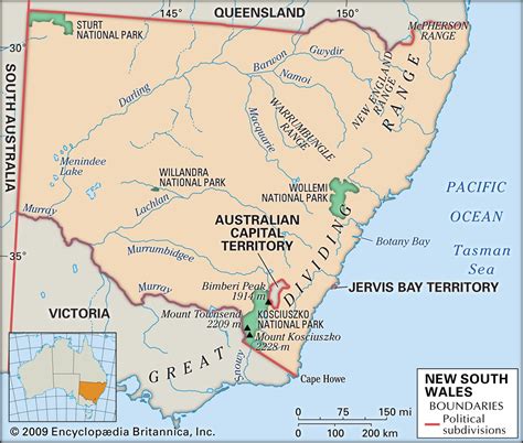 Physical Map Of New South Wales Australia 41 Off