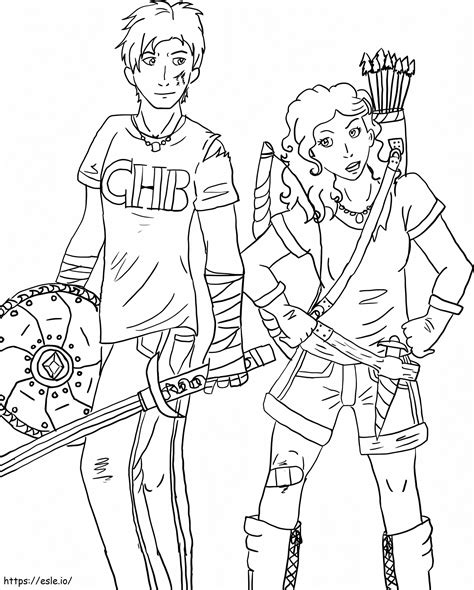 Annabeth Chase And Percy Jackson Coloring Page