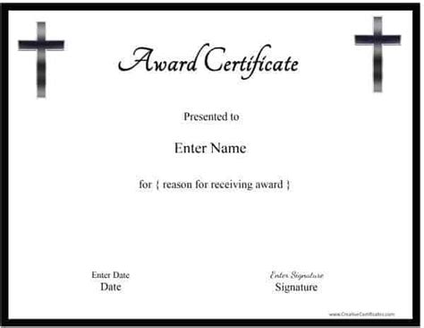 Christian Certificate Template Customizable