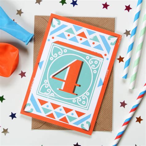 Download kids card and enjoy it on your iphone, ipad and ipod touch. Kids' Age Number Block Print Birthday Cards By Ruka Ruka | notonthehighstreet.com