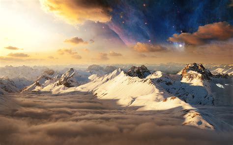 Hintergrundbilder Sonnenlicht Landschaft Berge Himmel Schnee