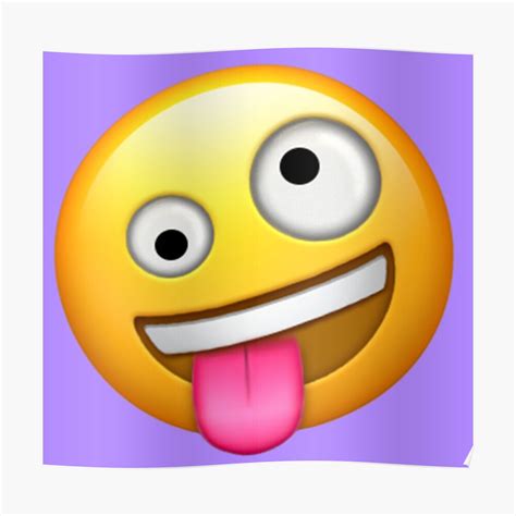 Póster Crazy Face Emoji De Stertube Redbubble