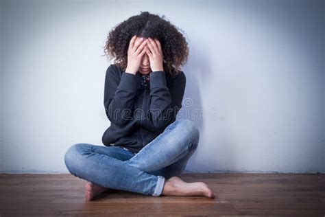 Sad And Lonely Black Girl Feeling Alone Stock Image Image Of American