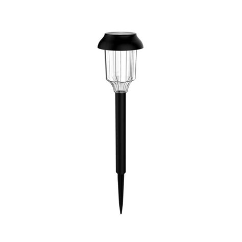It might be better to start with something basic to see what would work best with your yard. Solar Black Pathway Light-S11150 - The Home Depot