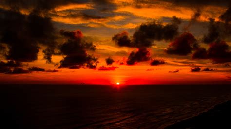 Deep Red Sunset Seashore 4k Hd Nature 4k Wallpapers Images