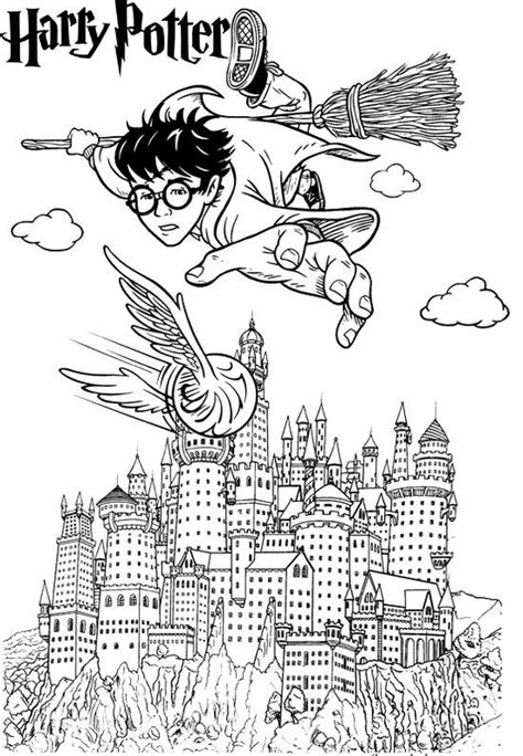 Harry Potter Hogwarts Castle Coloring Page Harry Potter Colors Theme
