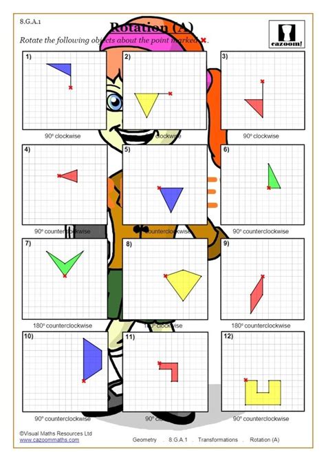 Transformations Worksheets Geometry Cazoom Maths With Geometry
