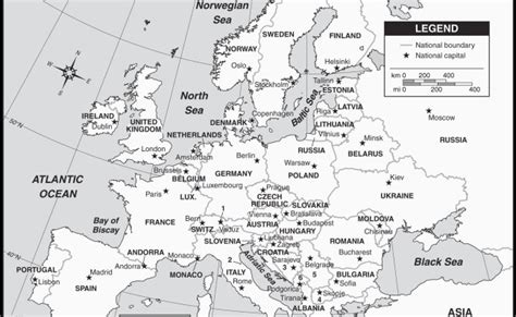 Black And White Political Map Of Europe Map Of The World With Country
