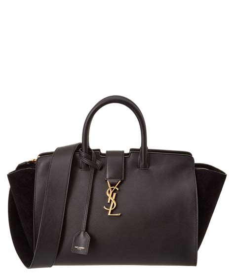 Saint Laurent Small Monogram Downtown Cabas Leather And Suede Satchel In