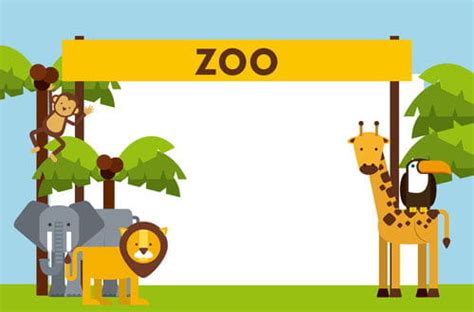 Zoo With Cute Animals Cartoon Vector Eps Uidownload