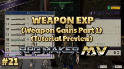 Rpg Maker Mv Tutorial Preview Weapon Experience Weapon Ranks Part 1