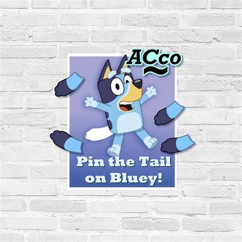 Pin The Tail On Bluey Pin The Tail Game Bluey Party Etsy Uk