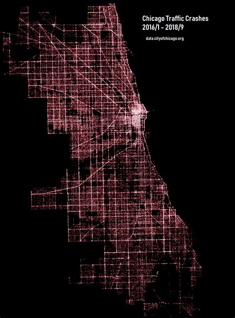 Map Of Chicago Created By Traffic Crashes 2016 2018